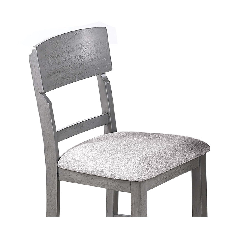 Gris de tissu à 2 dossiers - chaises hautes de salle à manger pour une salle de détente moderne avec siège rembourré confortable