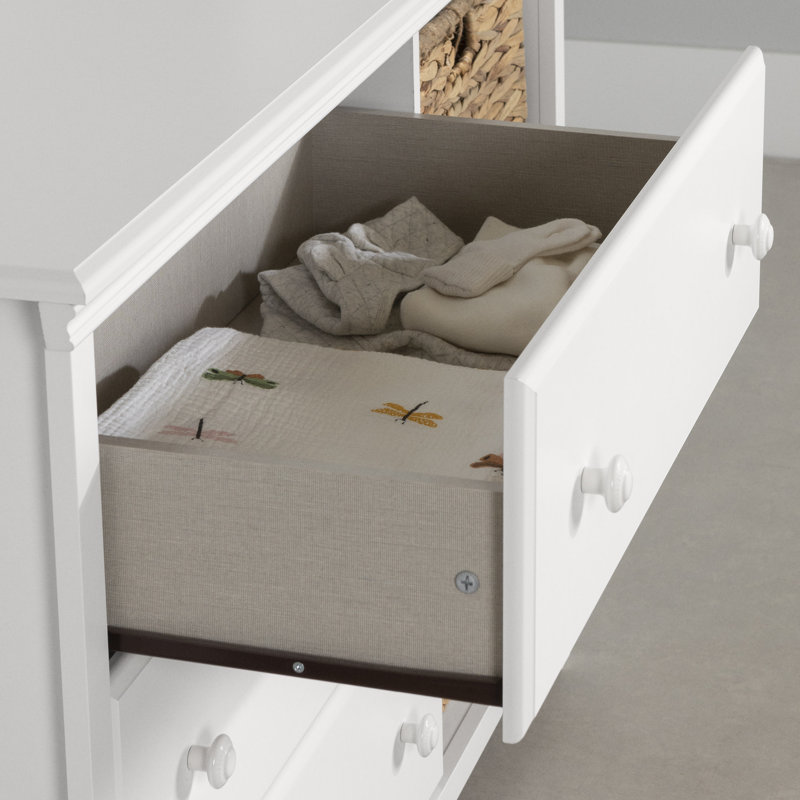 Cotton Candy 3-Drawer Dresser with Storage Baskets, Pure White