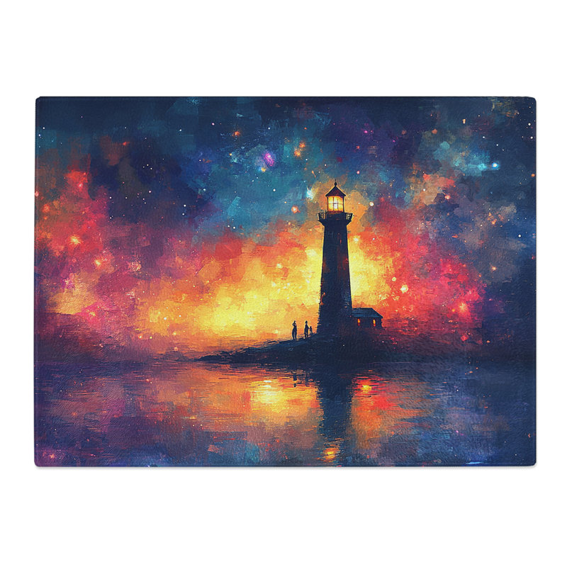 Lighthouse Artwork  Glass Chopping Board