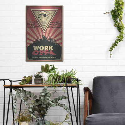 'Work' Metal Wall Art