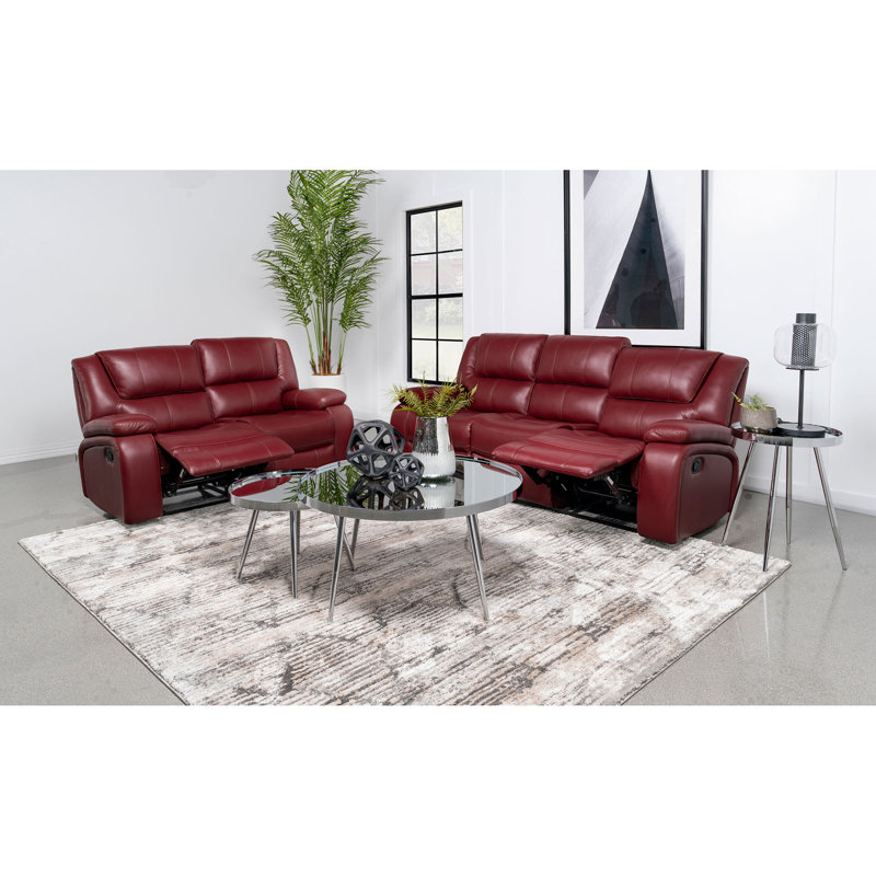 Ensemble de canapé inclinable rouge 2 pièces Elodie, Red, Red