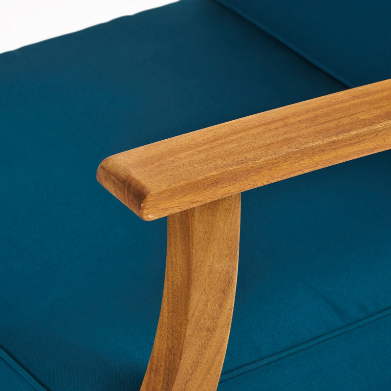 Club Chair, Produced With Tough Wood And Slat Appearance Patio Chair In , Comprised Of Feature, Blue, Light Brown