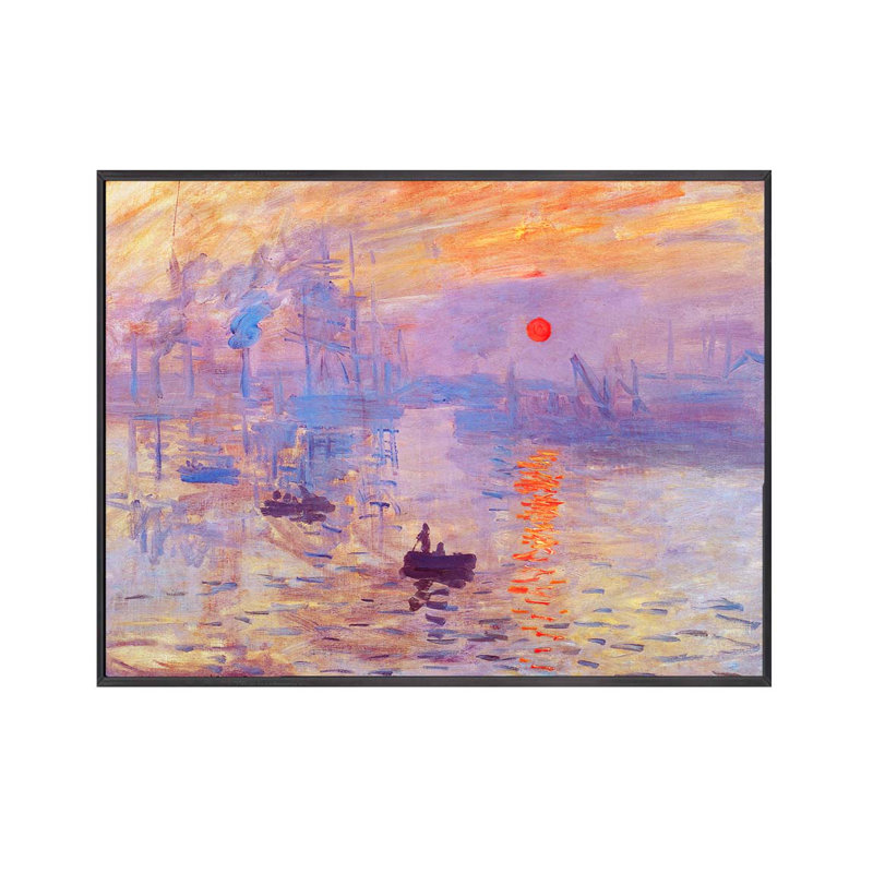 Cadre «SUNRISE I» par Claude Monet, Cadre noir, H 60 po x l 54 po
