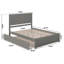 Lit plateforme en bois massif Nantucket avec pied de lit et gigogne-126308747-126308748