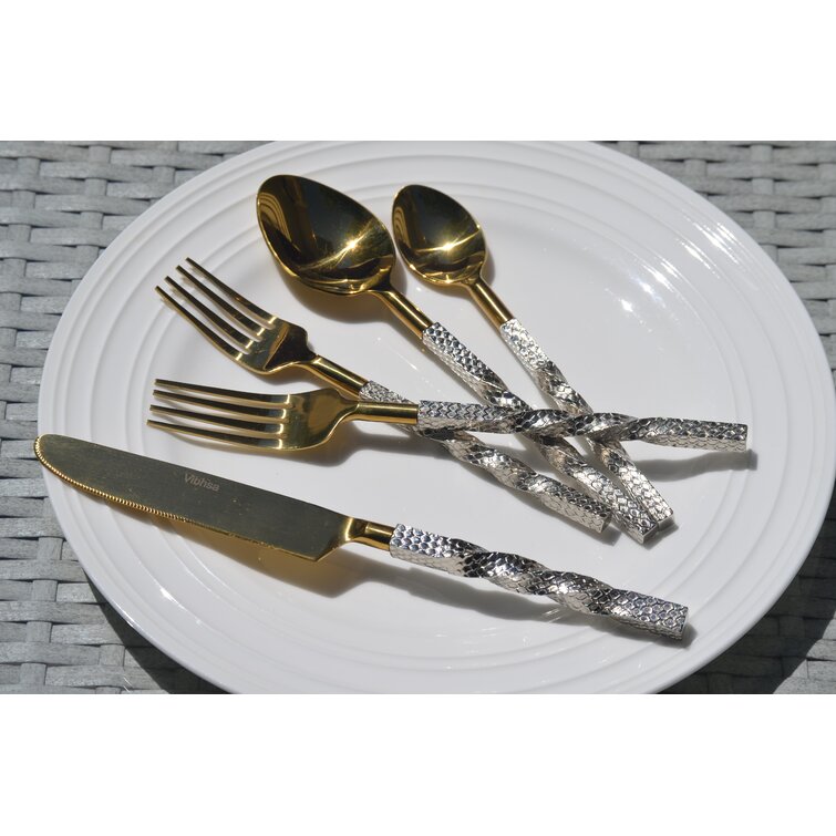 Vibhsa Golden Silverware Tablespoons Set of 6