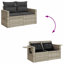  Garden Sofa Set Light Grey PE Rattan, Powder-Coated Steel Medium