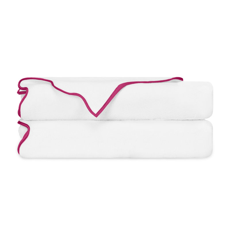 Antalya Turkish Cotton Bath Towel, White/Brilliance Pink, 2 Pack - Bath Tower