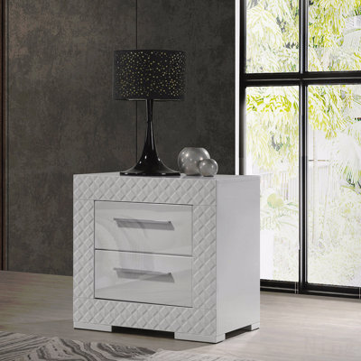 2-Drawer Bedroom Nightstand, Bedside Nightstand Table