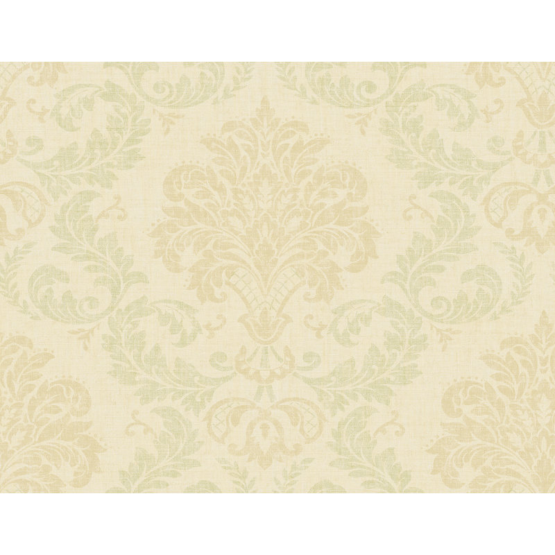 Papier peint damassé non tissé Seacrass, Beige