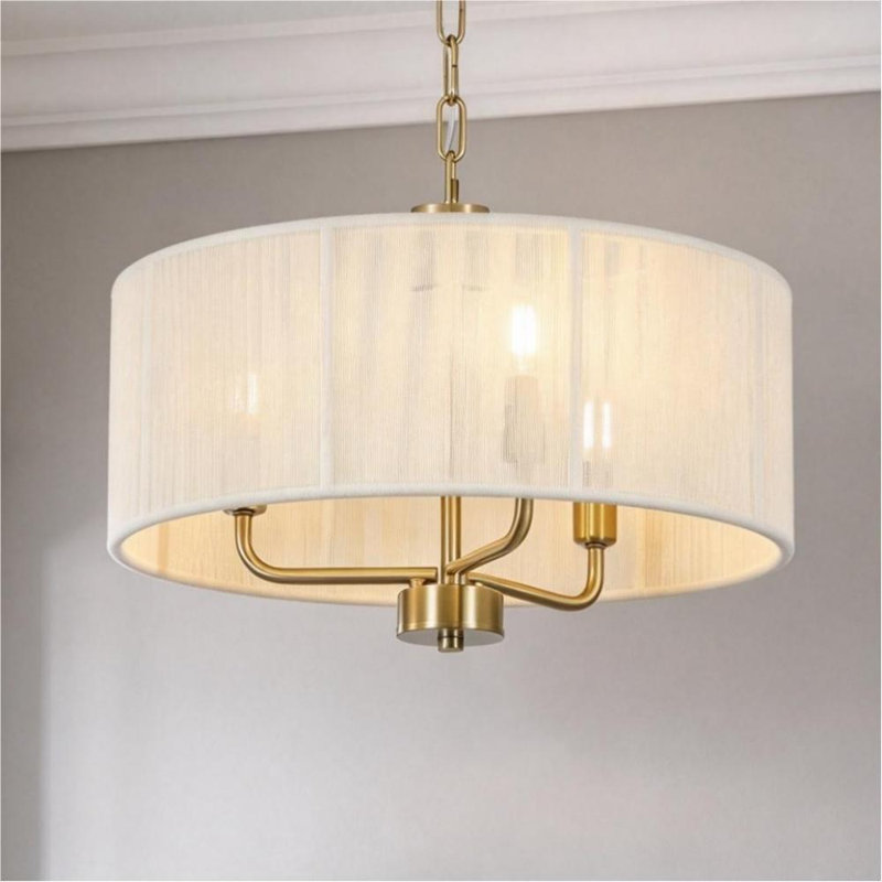 4 - Light Rattan Drum Chandeliers Pendants Light