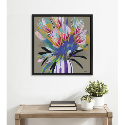 Bright Flowers by Inkheart Designs Framed Canvas Wall Art Print