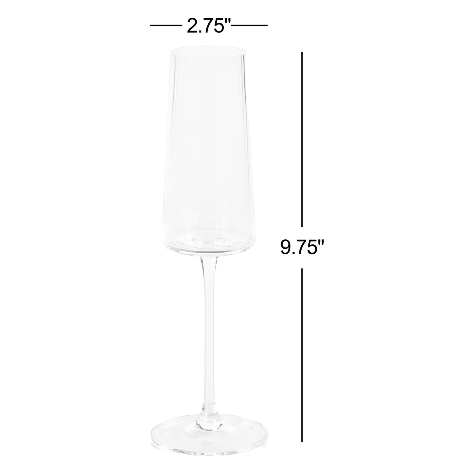 Claro Ribbed Champagne Flute