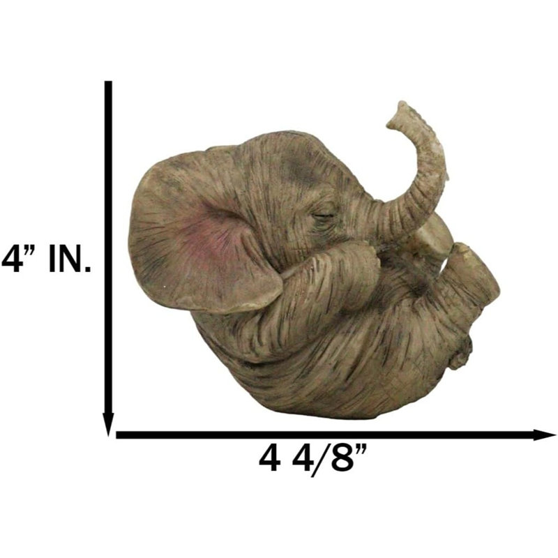 Figurine fantaisiste safari bébé veau éléphant berçant sur son dos