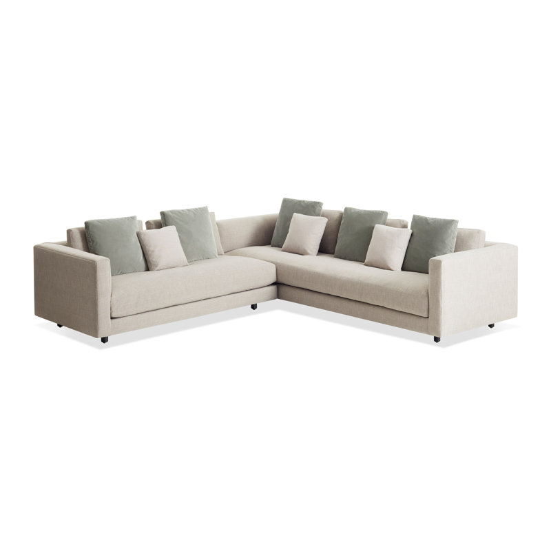 Hands Down Sectional, Camel Velvet/Sanford Navy, Left Hand Facing, Tofte Navy Polyester Blend
