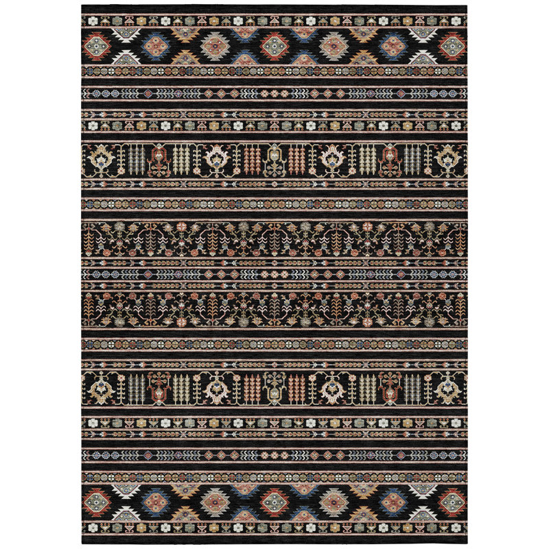 Machine Washable Indoor/Outdoor Boruta ACN2244 Navajo Rug, Rectangle 2'6" x 3'10"