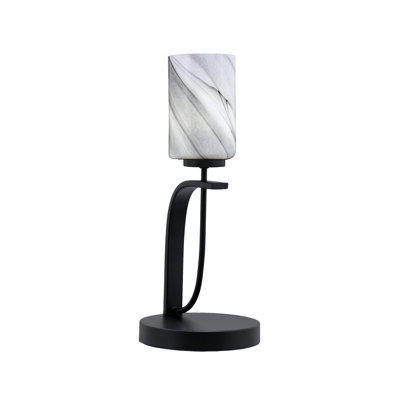 Cavella Accent Lamp Shown In Matte Black Finish With 4" Onyx Swirl Glass