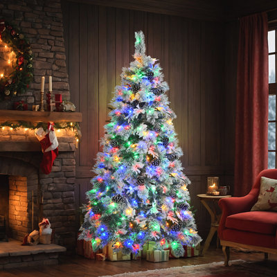 Arbre de Noël artificiel avec 403 branches et lumières DEL multicolores