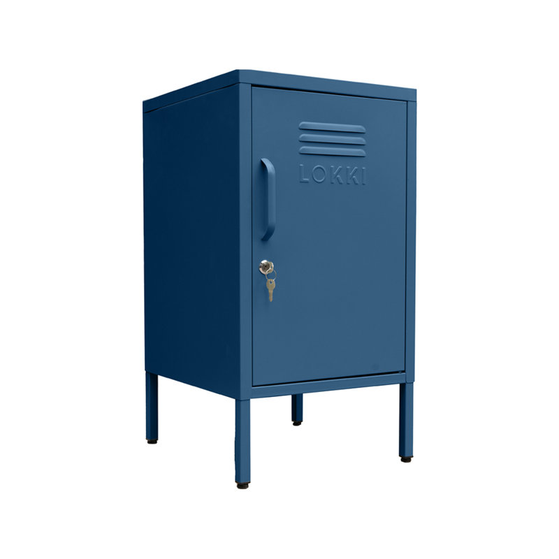 Nilan 38cm W Steel Bedside Table, Navy