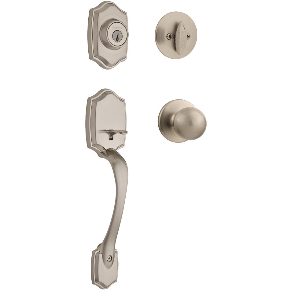 Handleset with Deadbolt and Door Two Piece and Rosette Kwikset 