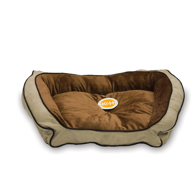 Suede Pet Bed, Small (30" W x 21" D x 7" H), Mocha / Tan