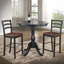 Table de bar ronde classique noire à piédestal compacte de 36 pouces-1938097181