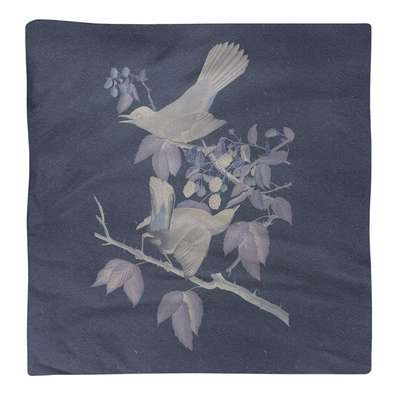 John James Audubon Cotton No Pattern Square Napkin, Navy/Gray