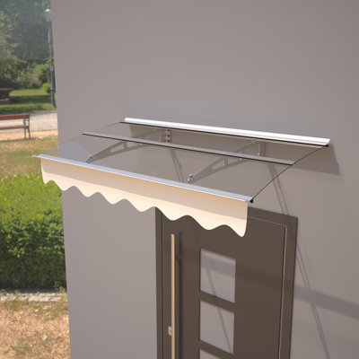 59"x34" Polycarbonate & Aluminum Door Window Awning Canopy for Masonry Concrete Wall House Only (Duplicate Conceptual Entry, Represented Once in Context)