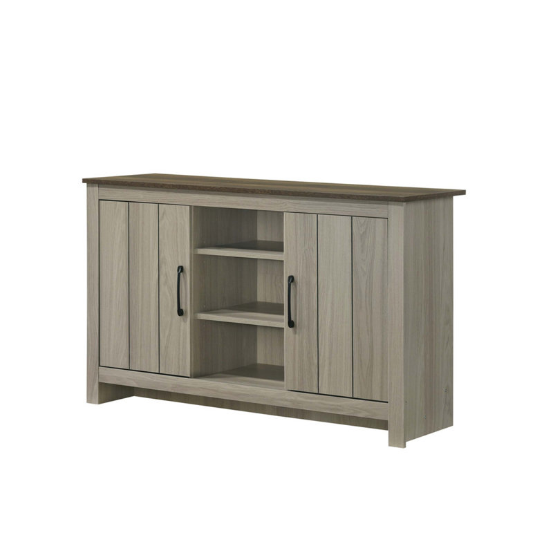 Élégante console avec rangement caché et gestion des câbles