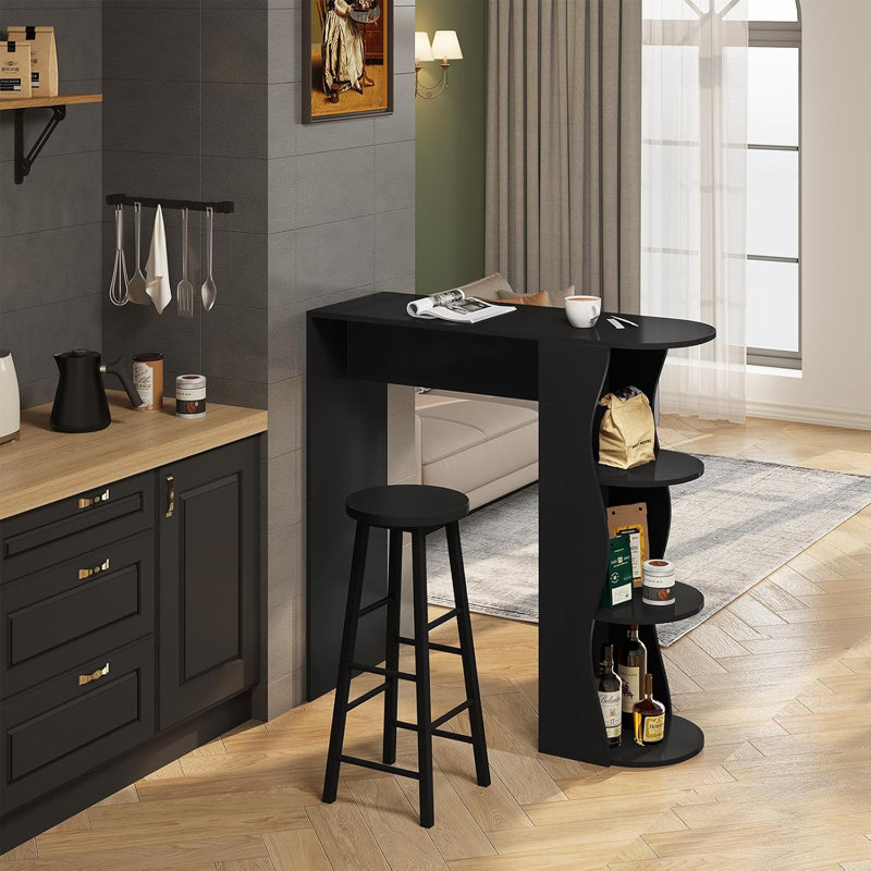 Haydenville Upholstered Counter Stool with Metal Frame, Black, Black