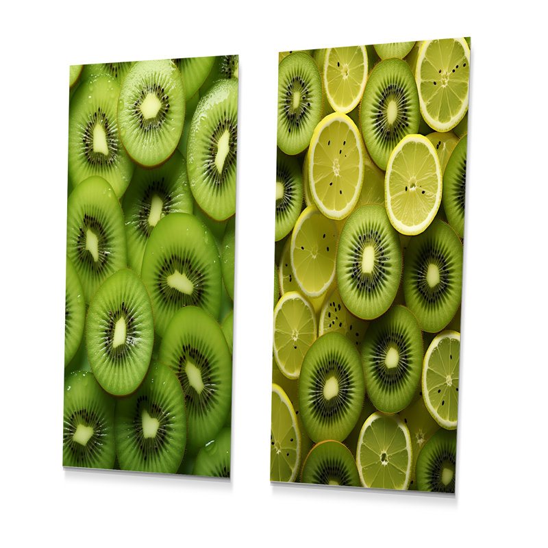 Ensemble d'art mural en métal kaléidoscope Kiwifruit, H 32 po x l 32 po