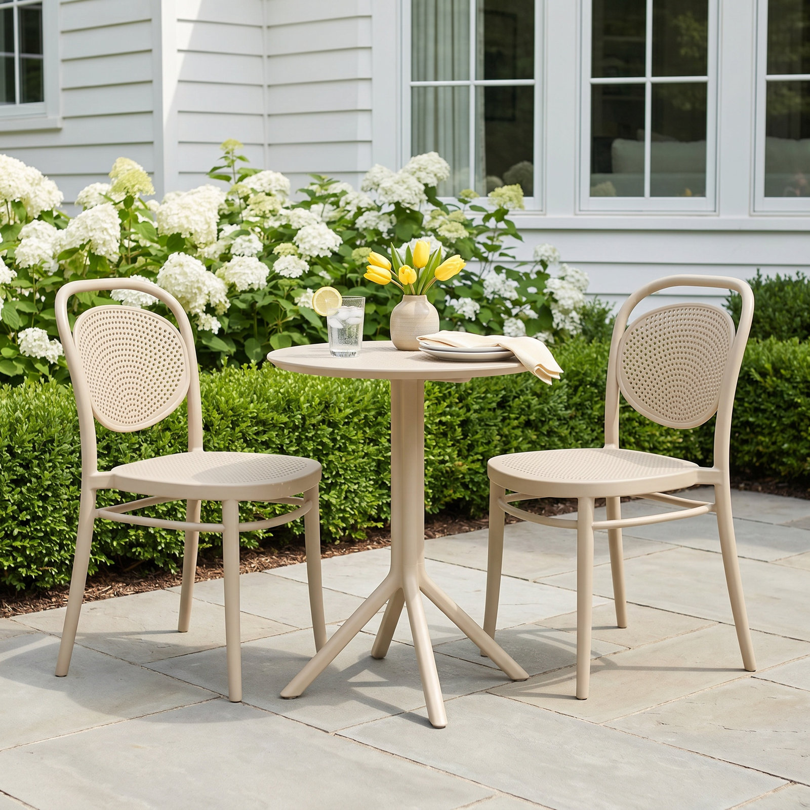 Farrah 24" Patio Bistro Set, Taupe