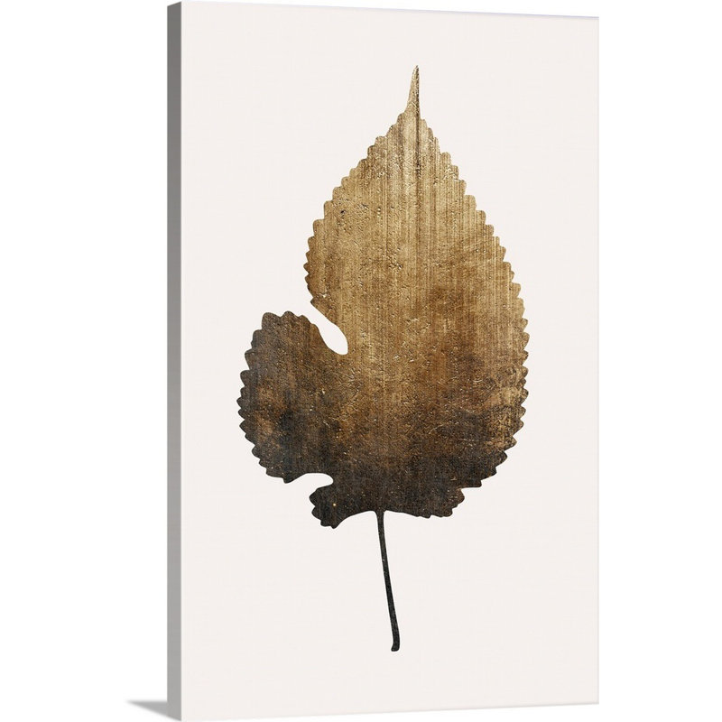 «Golden Leaf», art mural sur toile, Toile tendue, H 18 po x l 12 po