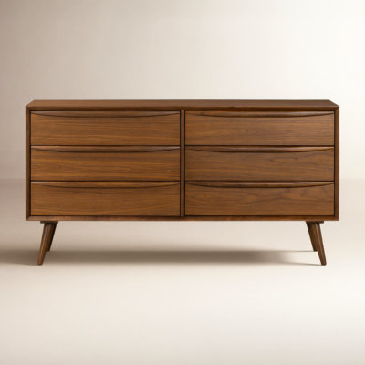 63" Walnut Double Dresser