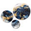 Dark Blue and Gold Strokes XII - Fractals Metal Wall Art Prints Set