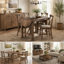 Ensemble de table de salle à manger à hauteur de comptoir en bois 3 pièces avec 2 chaises rembourrées pour petit espace, brun-1502626771