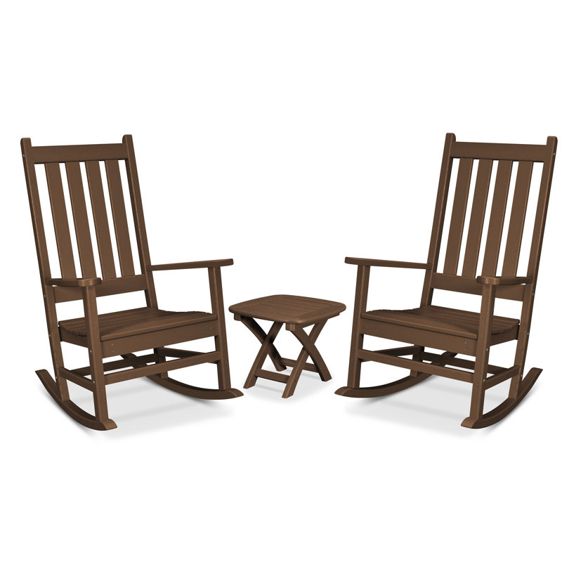 TREX Outdoors Cape Cod 3-Piece Porch Rocking Chair Set, Tree House
