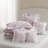 5 Pieces Full/Queen Comforter Set with Decorative Pillows,Pink