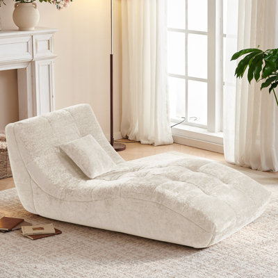 Chaise longue, canapé inclinable rembourré moderne, avec dossier incurvé