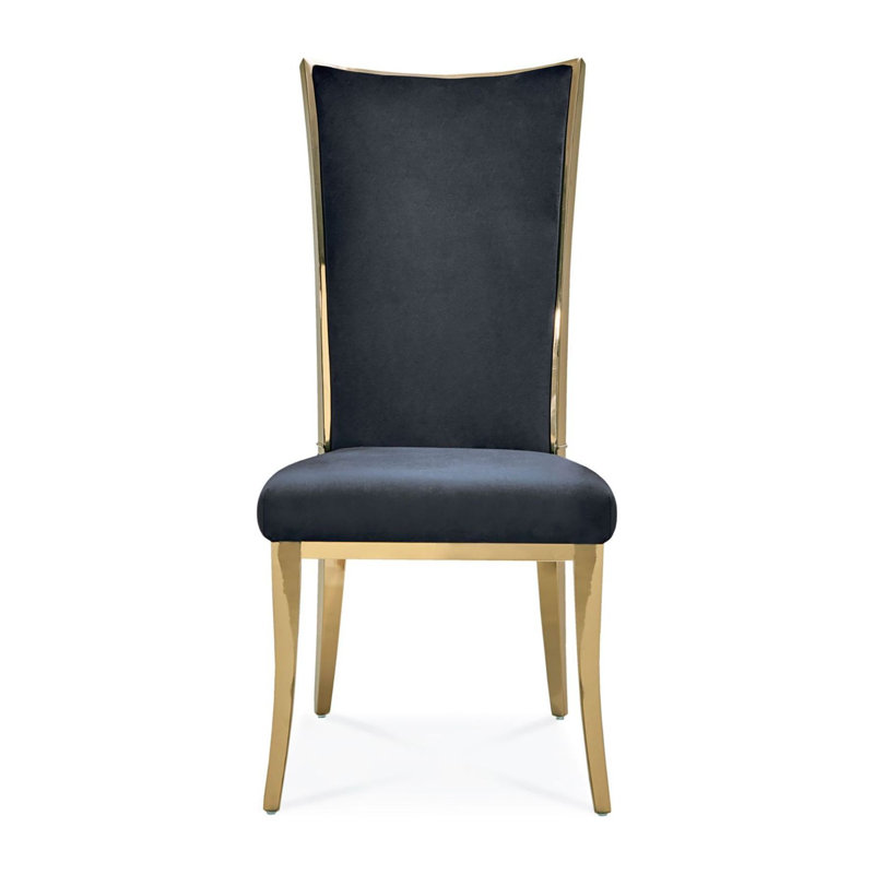 Fauteuil d'appoint en velours, Noir, Or titane