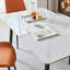 Grande table rectangulaire avec base en métal solide et table de salle à manger moderne en pierre