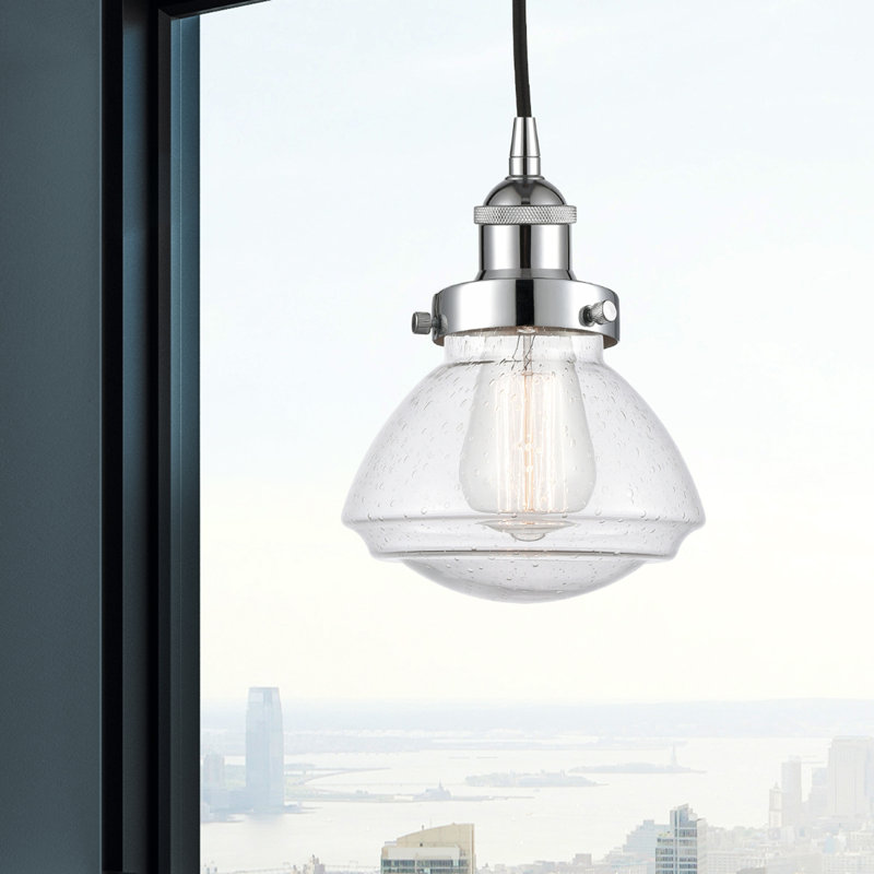 Luminaire suspendu simple à 1 lumière Caille, Chrome poli