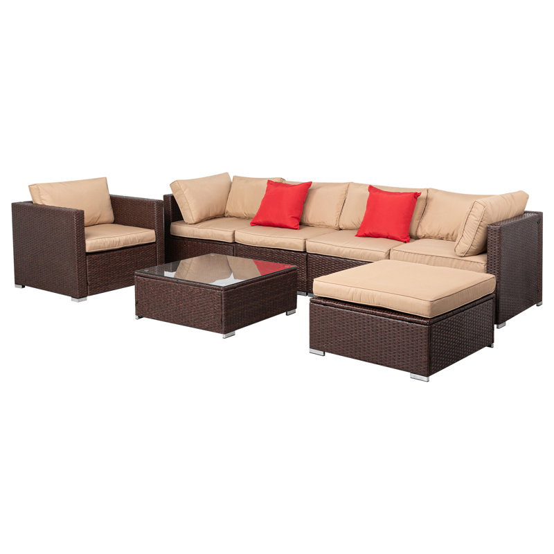 Ollinger 6 - Person Patio Conversation Set with Cushions