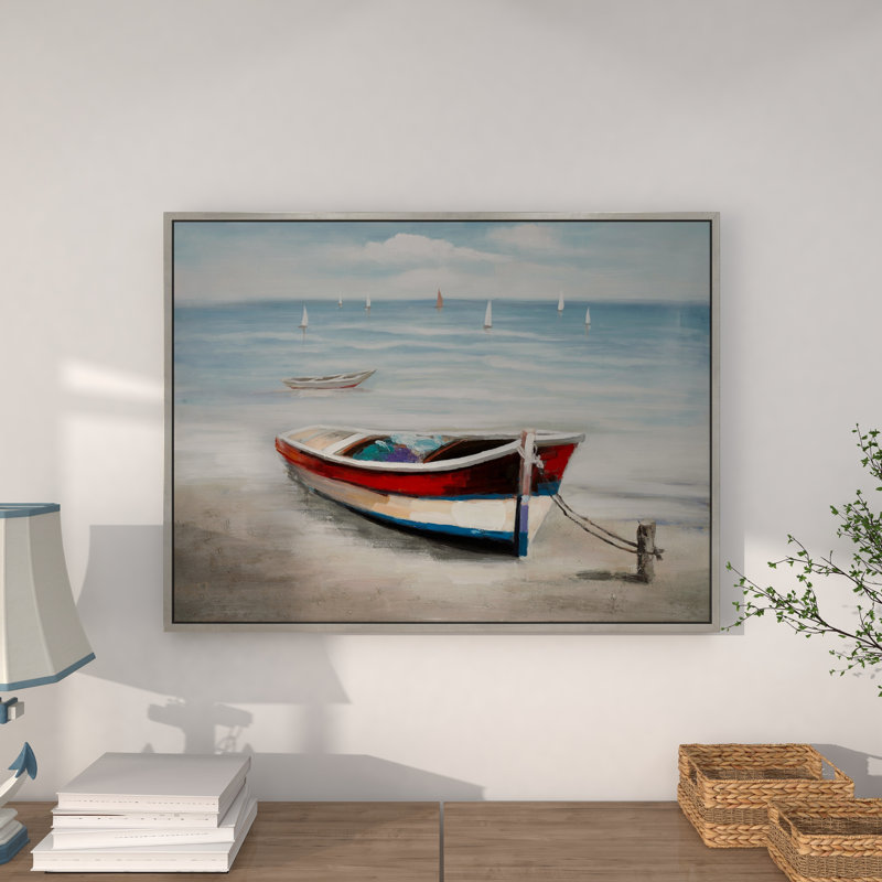 «Coastal» - Peinture sur bois encadrée