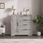 Petite armoire 43,3 po, armoire avec porte, 4 tiroirs et tringle, commode en bois avec 4 tiroirs-815833965