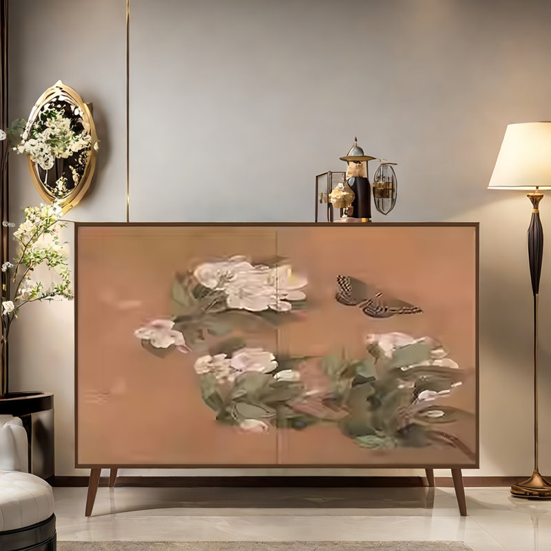 Elegant Double-Door Entryway Accent Cabinet, Walnut