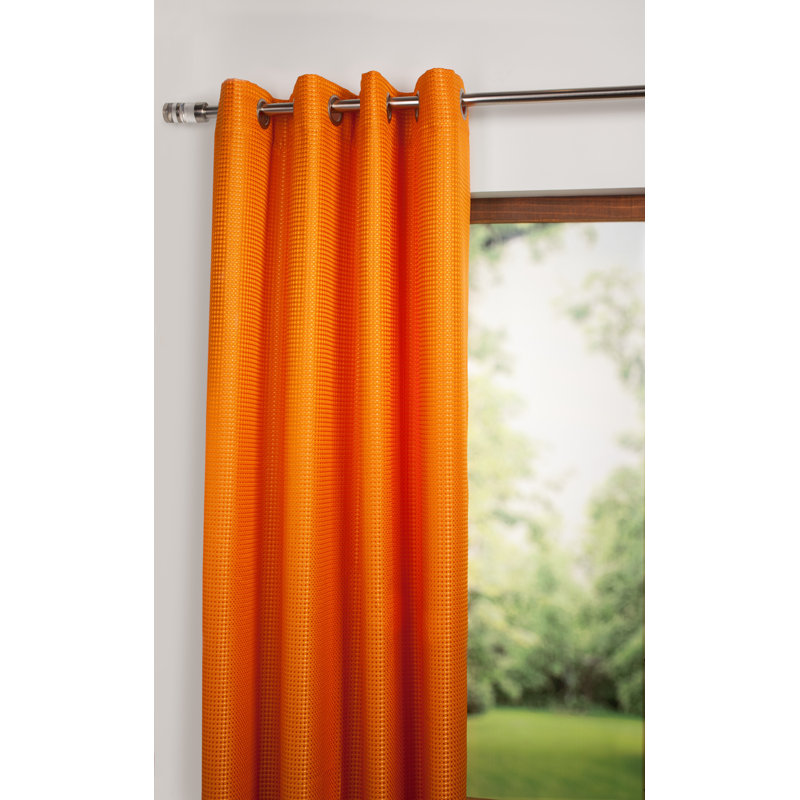 Panneau de rideau simple semi-transparent Naleah, Mandarine