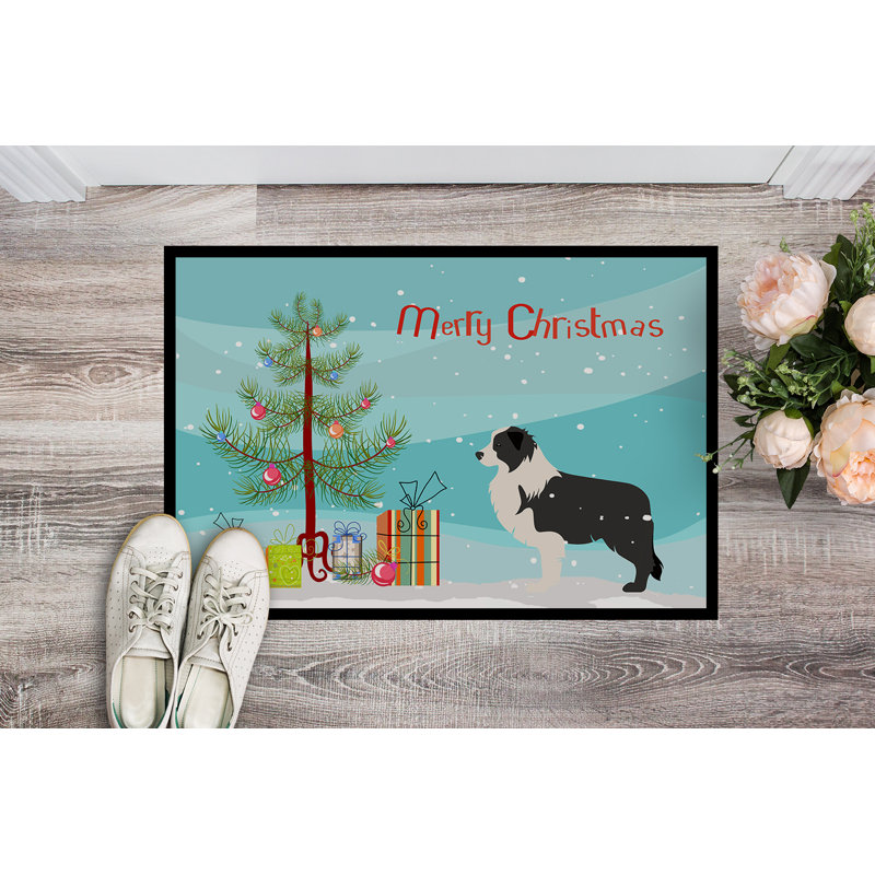 Tapis de porte d’intérieur anti-dérapant border collie, Rectangle 2 pi x 3 pi