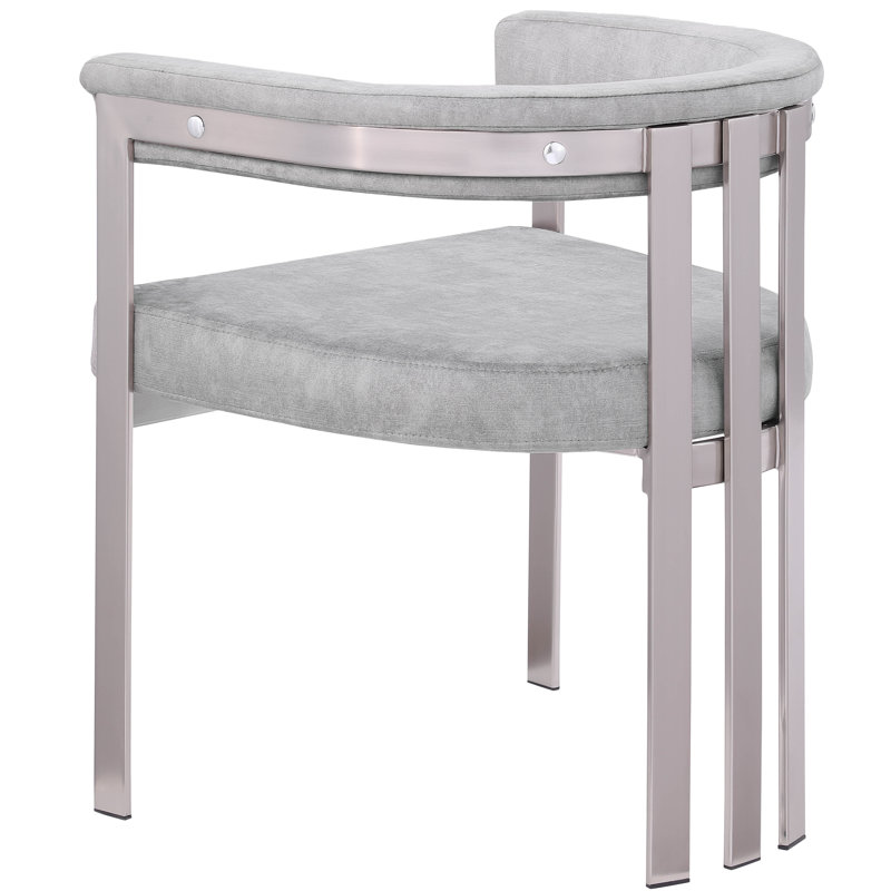 Fauteuil en velours Marcello Kenlea, Velours gris