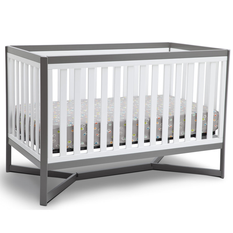 Tribeca White and Gray Convertible Toddler Daybed Crib