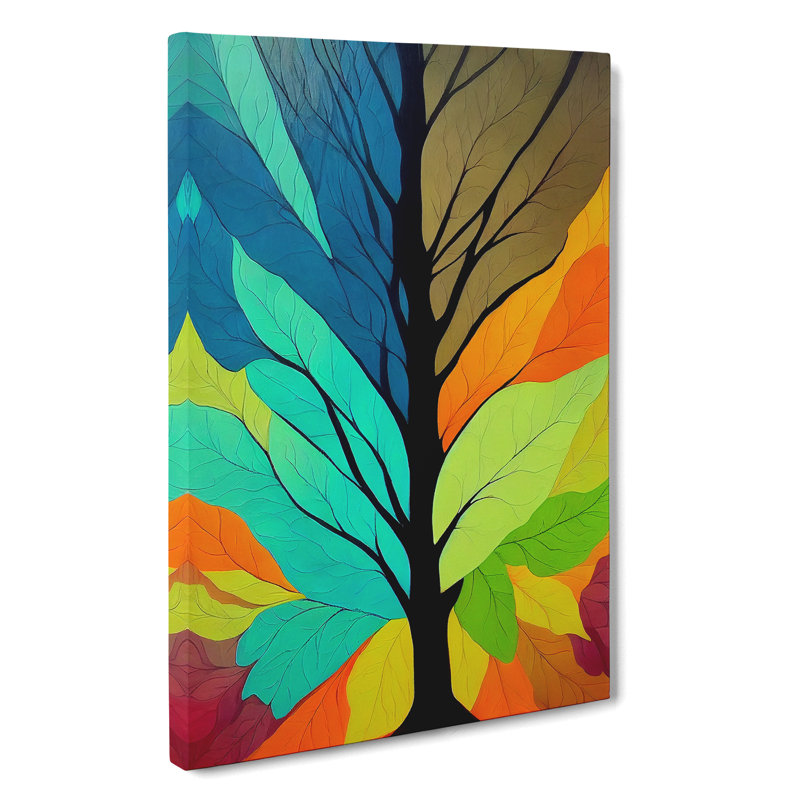 XC1022-1640X Colourful Tree Leaves No.1 Abstract - Wrapped Canvas Print, 50cm H x 35cm W x 3cm D